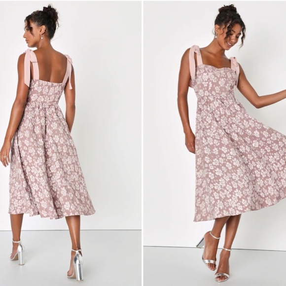 LULU's Floral Romantic Sexy Flowy Wedding Chic Casual Resort Europe Vacation - Picture 4 of 8